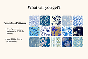 Chinoiserie Blue Floral Patterns, a Pattern Graphic by Ninterints (Thumbnail 5 of 18)