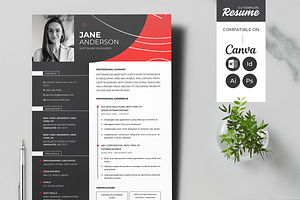 Resume - CV Template Canva Word