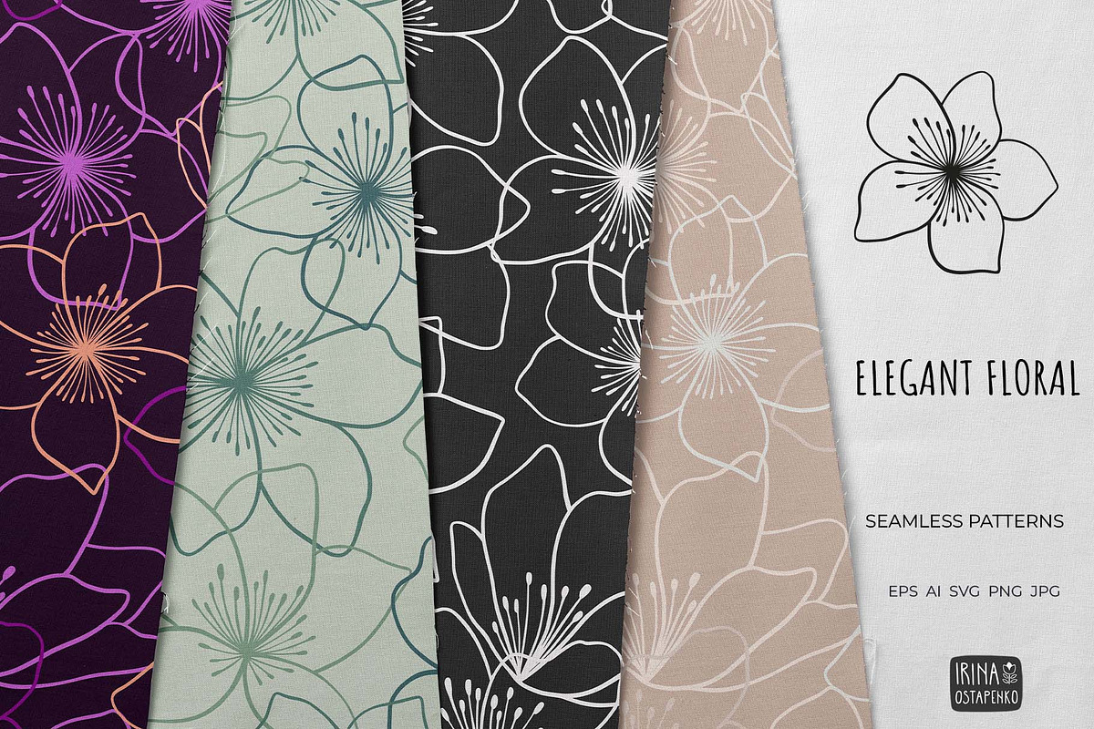 Elegant Floral Line Seamless Pattern, a Pattern Graphic by Irina Ostapenko (Photo 1 of 6)