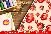 Lunar New Year Floral Pattern, a Background Graphic by K.JackArtwork (Thumbnail 6 of 8)