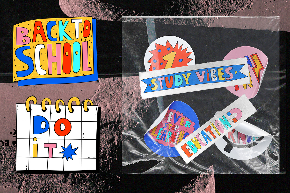 Motivation to study-lettering set, an Education Illustration by okchizh (Photo 6 of 6)