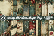 Vintage Christmas Paper Sublimation, an Illustration by SinaCreation (Thumbnail 1 of 5)