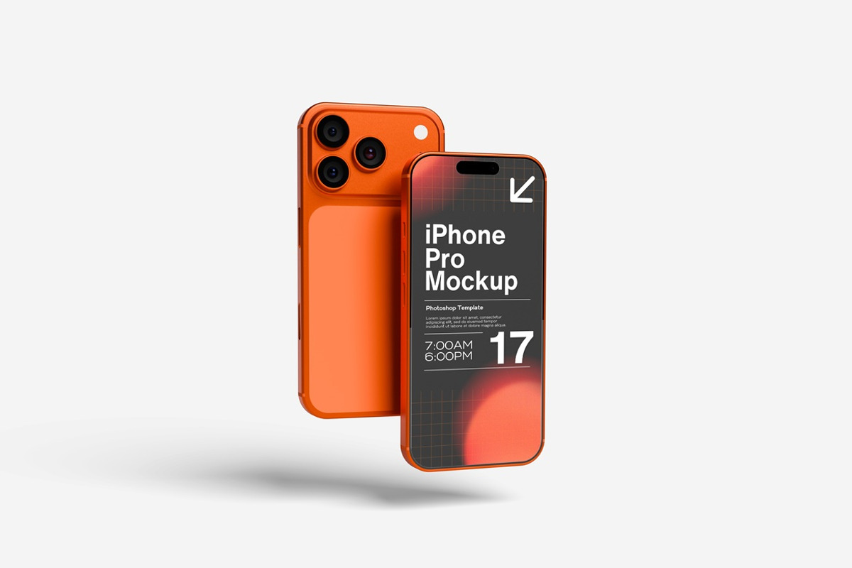 High Quality iPhone 17 Pro Mockup, an iPhone Mockup by AndikaGraphic (Photo 3 of 5)
