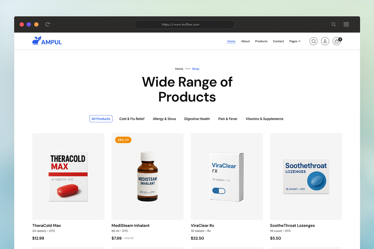 Ampul - Pharmacy Website Template preview 3