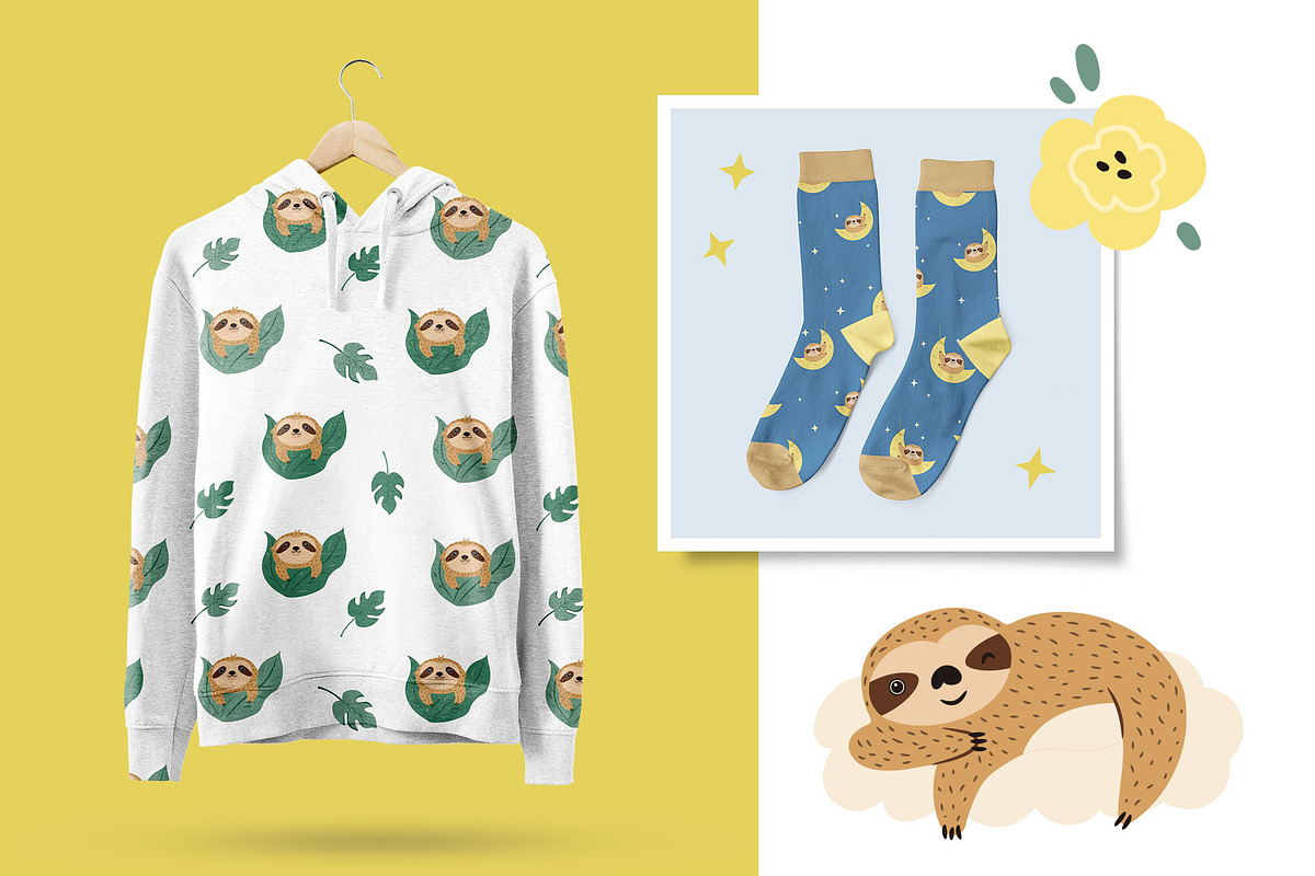 Funny Sloths – Cute Hand-Drawn Set, an Animal Illustration by danceyourlife (Photo 8 of 11)