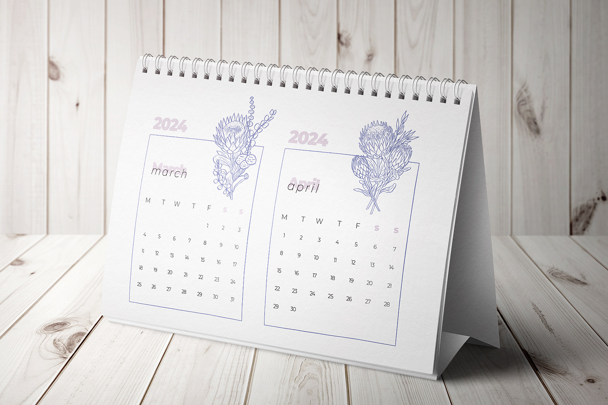 Floral Minimalist Calendar 2024, a Stationery Template by Rose Design (Photo 5 of 5)