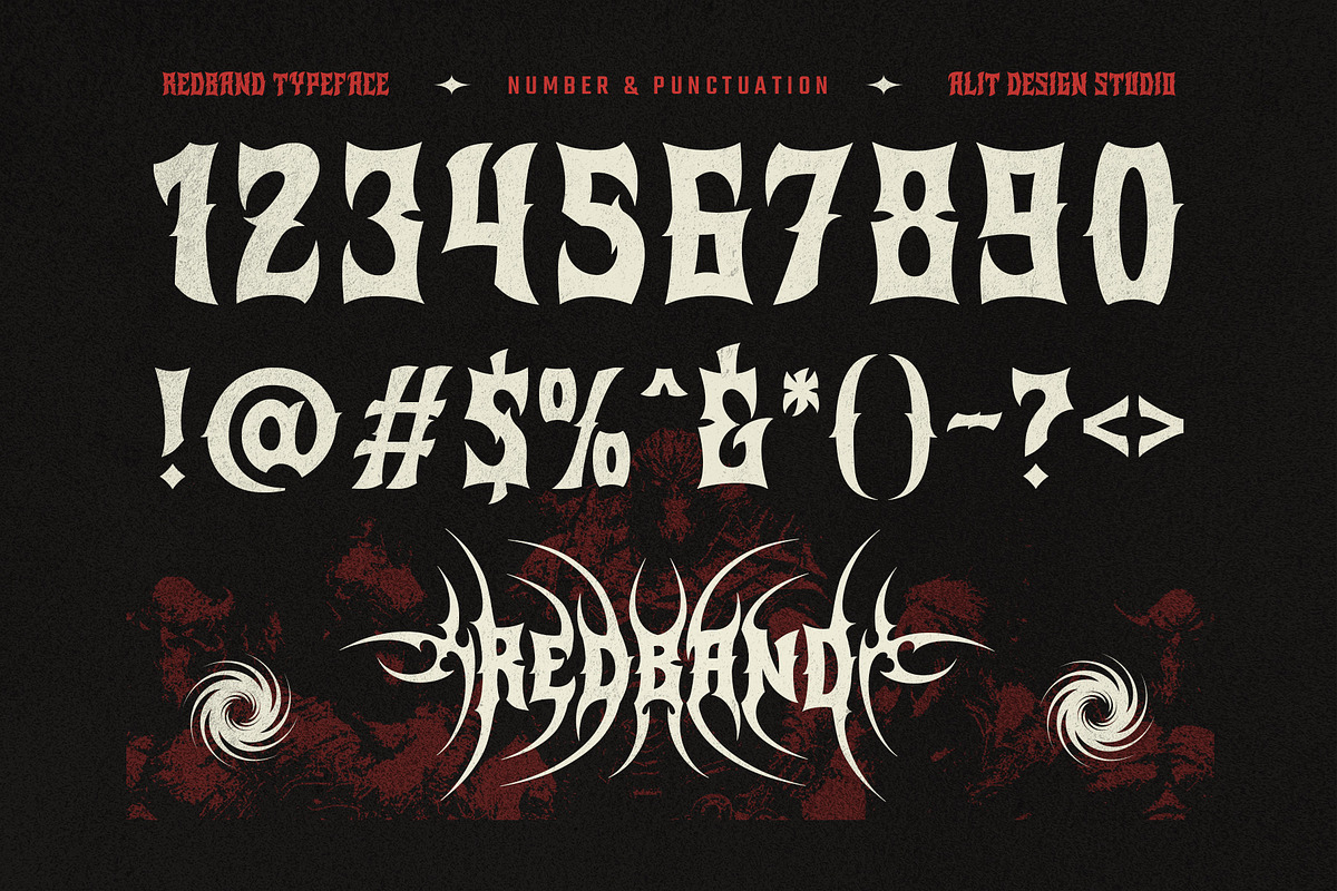 Red Band Typeface, a Blackletter Font by alit design (Photo 7 of 17)
