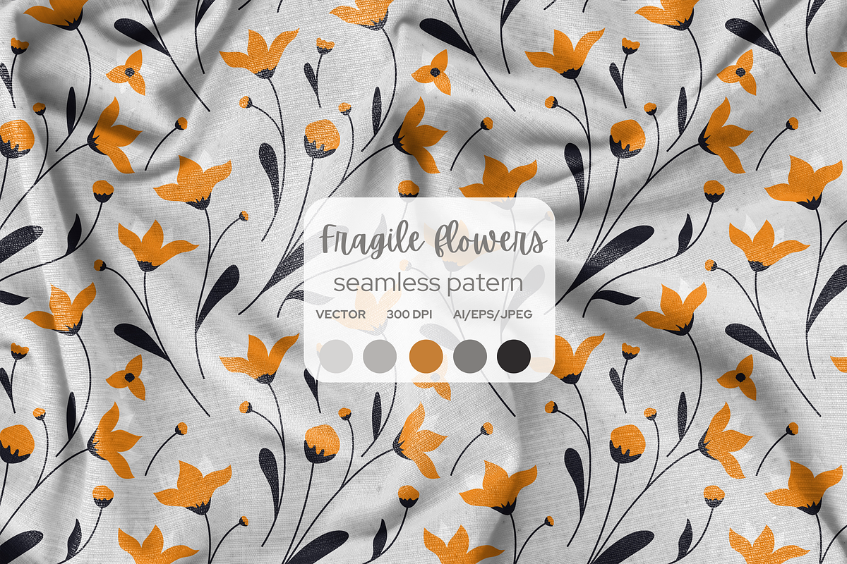 Fragile flowers seamless pattern, a Pattern Graphic by ninakosh (Photo 1 of 7)