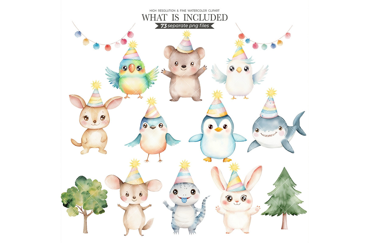 Cute Australian Birthday Watercolor, an Illustration by CharmClipart (Photo 3 of 8)