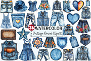 Vintage Denim Sublimation Clipart, an Illustration by Rose Art (Thumbnail 1 of 4)