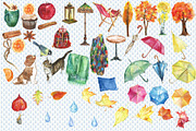 City in fall watercolor set, an Illustration by DollyPotterson (Thumbnail 3 of 8)