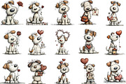 Whimsical Valentine Dog Clipart, an Illustration by Designking (Thumbnail 3 of 5)