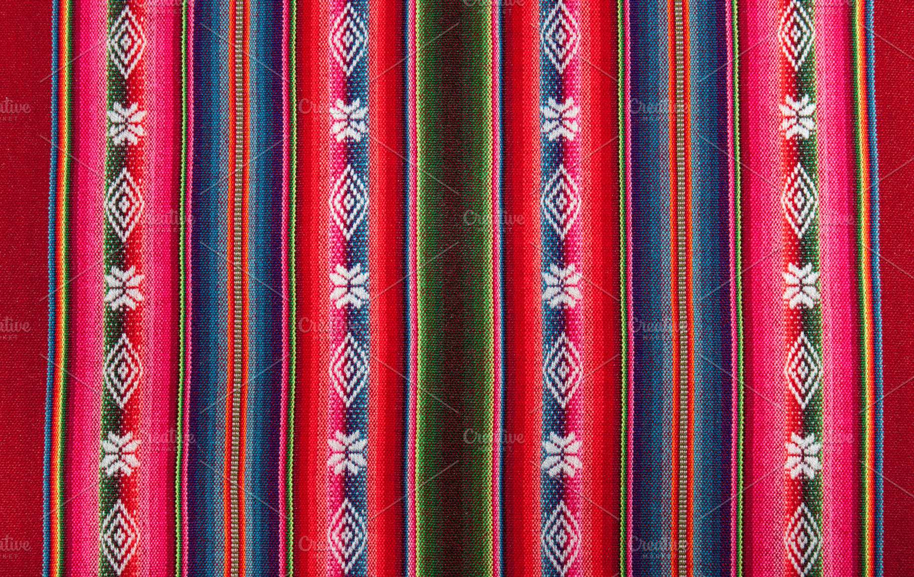 Red bolivian pattern, an Arts & Entertainment Photo by Designifty