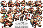 Funny Santa's Happy Haul Clipart, an Illustration by DreamArtGraphic (Thumbnail 1 of 5)