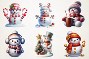 Frosty Snowman Holiday Clipart, an Illustration by RobertsArt (Thumbnail 7 of 7)