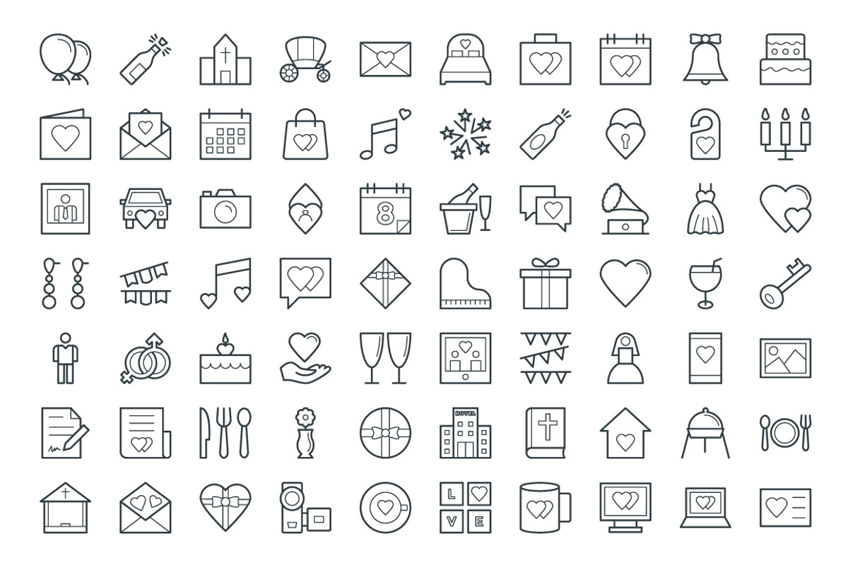 100+ Wedding Vector Icons, an Outline Icon by Vectors Market (Photo 2 of 3)
