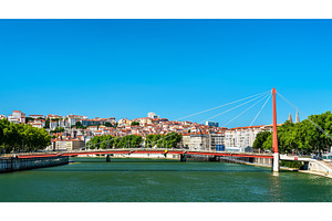 Panorama of lyon above the saone stock photo containing lyon and france, an Architecture Photo by Leonid Andronov