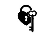 Heart Lock and Key Silhouette Icons, an Illustration by Designer_Momina (Thumbnail 32 of 51)