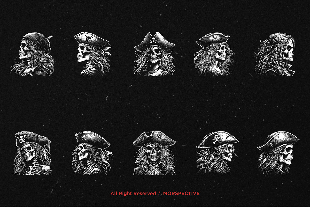 10 Bundle Dark Art Girls Pirates, an Illustration by Morspective (Photo 6 of 7)