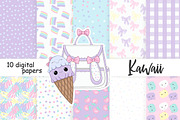 Kawaii Digital Paper, a Pattern Graphic by GlamArtZhanna (Thumbnail 2 of 3)
