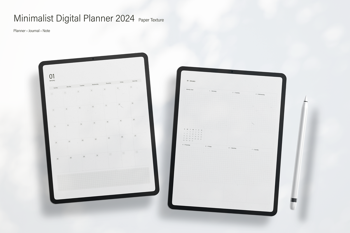 Digital Planner 2024 | Paper Texture, an App Template by SydneyYeom (Photo 1 of 11)