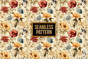 Dry Vintage Flowers Digital Papers