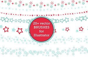 Christmas Vector Brushes & Pattern