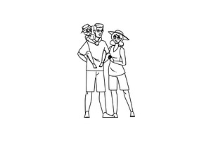 fun family beach day vector, a Person Illustration by pikepicture