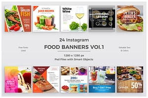 24 Instagram Food Banners Vol.1