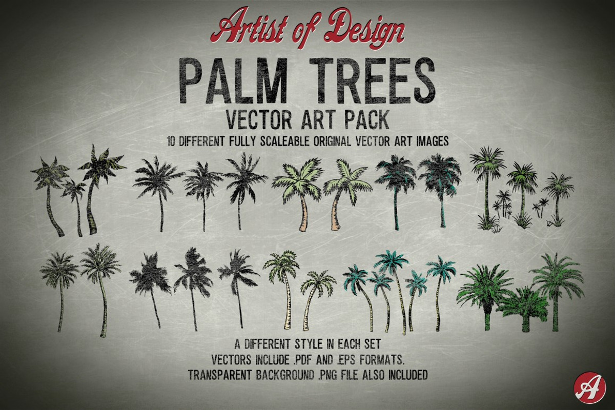 Vector Clip Art Palm Trees, an Illustration by Artistofdesign (Photo 1 of 3)