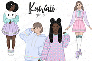 Kawaii Girl Clipart | Planner Girl, a Person Illustration by GlamArtZhanna (Thumbnail 1 of 5)