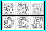 Floral Alphabet Coloring Pages, an Education Illustration by protabsorkar11 (Thumbnail 3 of 7)