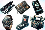 Classic Black Father's Day Clipart, a Seasonal Illustration by Canvas Craft (Thumbnail 3 of 8)