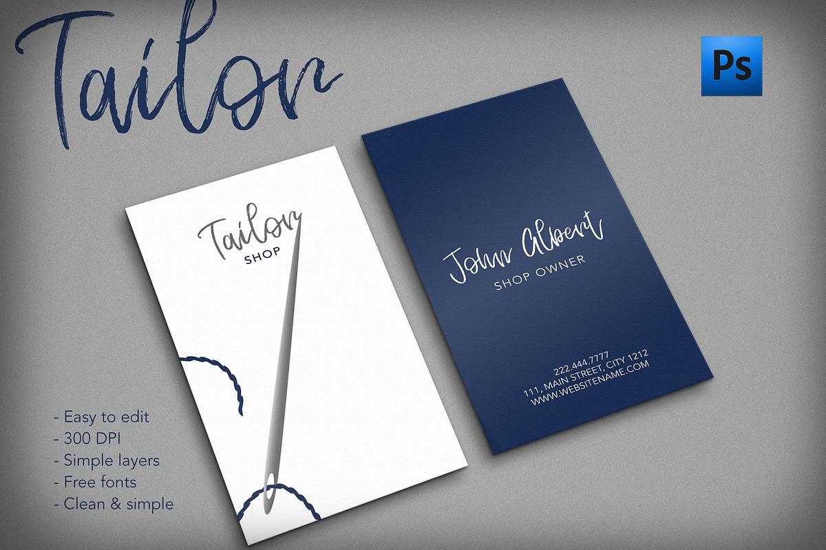 Tailor shop creative business card, a Business Card Template by Creative Designs (Photo 1 of 3)
