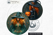 Halloween Witches Medaillons, a Seasonal Illustration by ThatsDesignArt (Thumbnail 9 of 16)