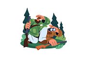 Hunters hunting, shooting in forest, a Person Illustration by PaperTrident (Thumbnail 6 of 6)