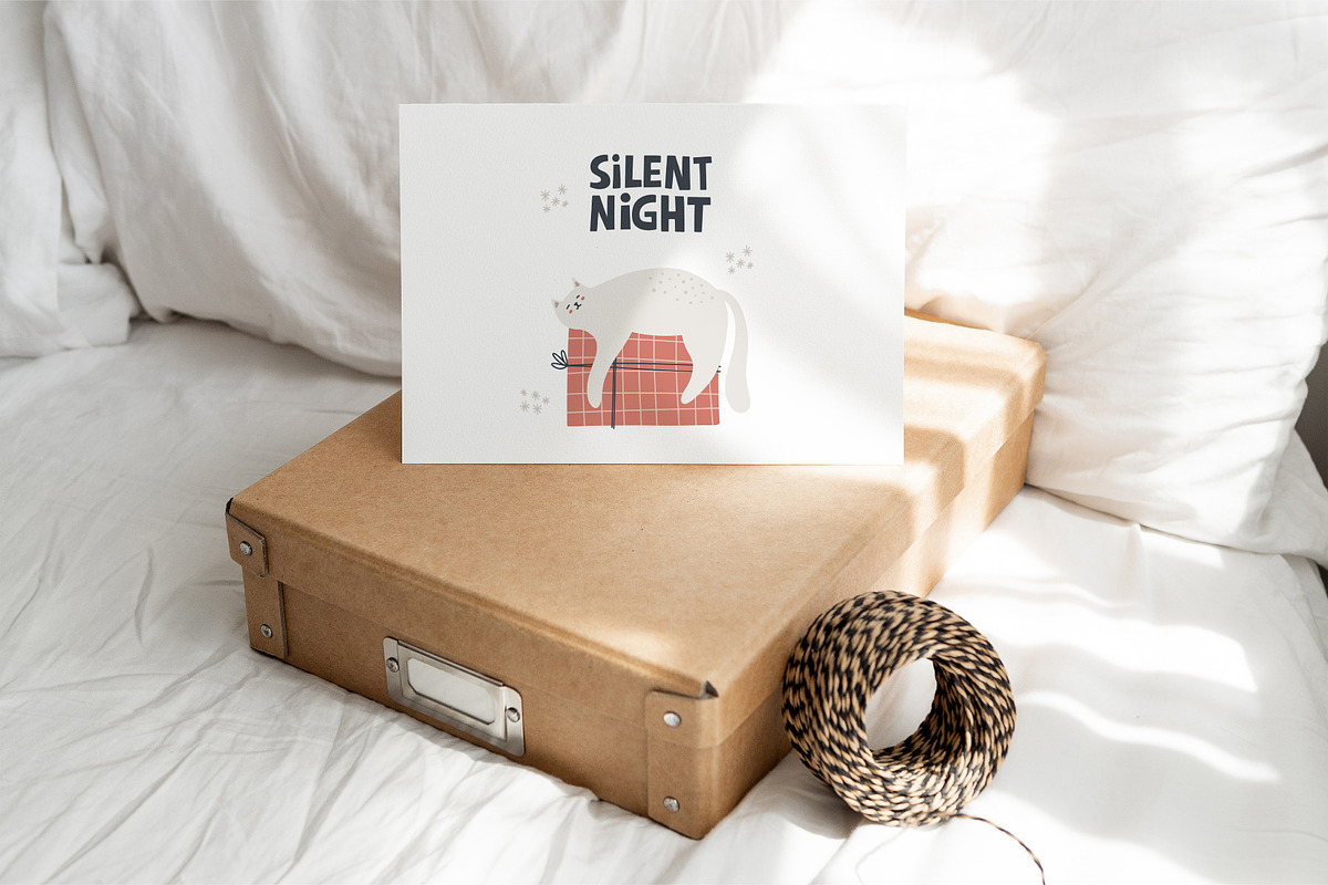 Modern Christmas. Cats & Lettering, an Object Graphic by MaNechaeva (Photo 13 of 14)