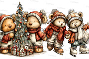 Cute Winter Bear Couple Clipart, an Illustration by Craft Nest (Thumbnail 7 of 9)