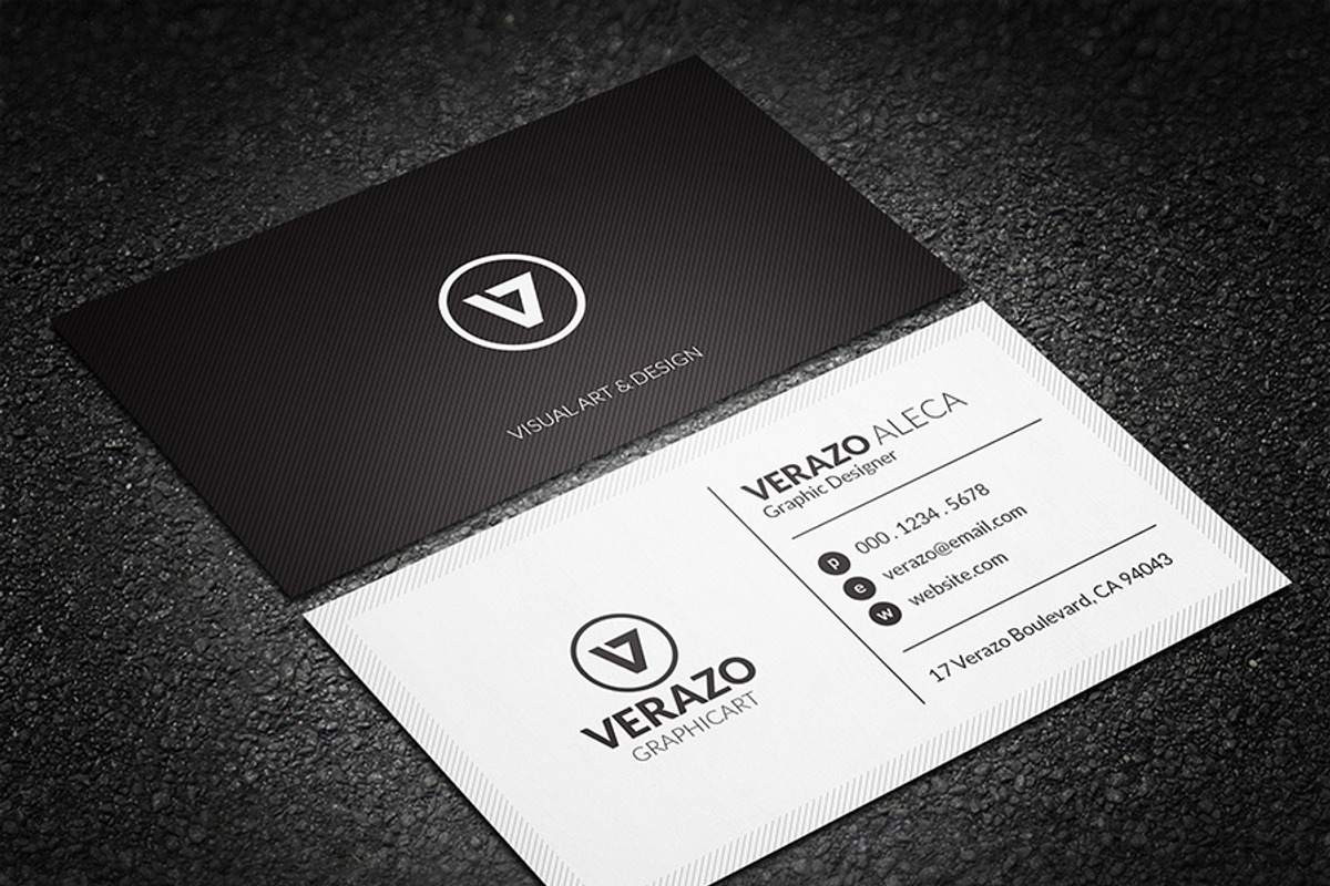 Minimal Black & White Business Card, a Business Card Template by Verazo (Photo 1 of 3)
