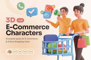 Shoppy - 3D E-Commerce Character Set