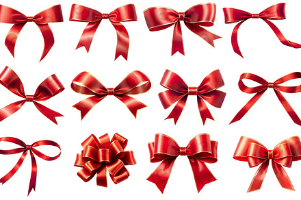 set of red ribbon bows, a Holiday Photo by itakdalee
