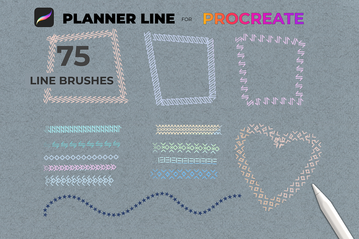 Linear brushes patterns Procreate, a Brush Add-On by Graphics Resources (Photo 13 of 15)