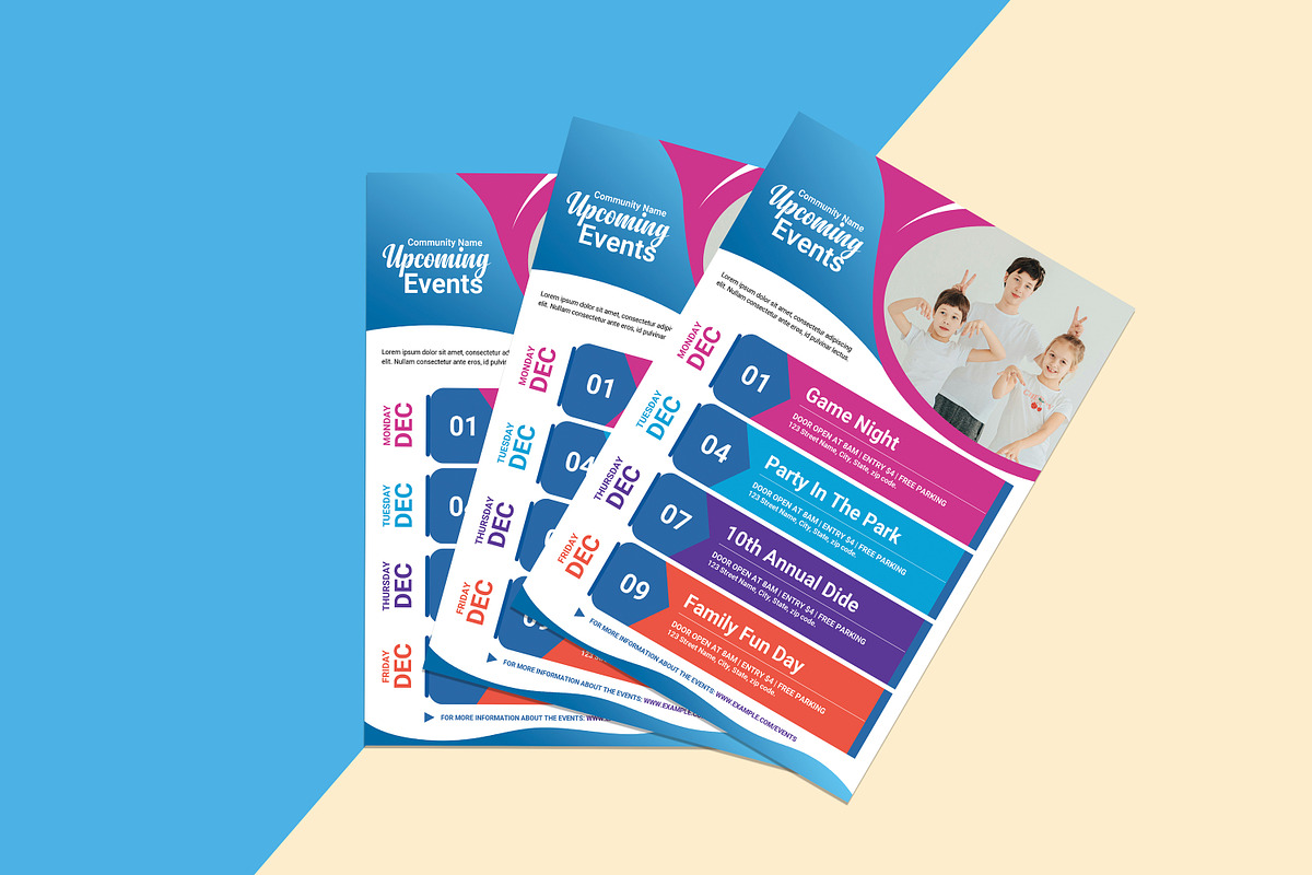 Upcoming Events Schedule Flyer, a Flyer Template by Template Shop (Photo 5 of 5)