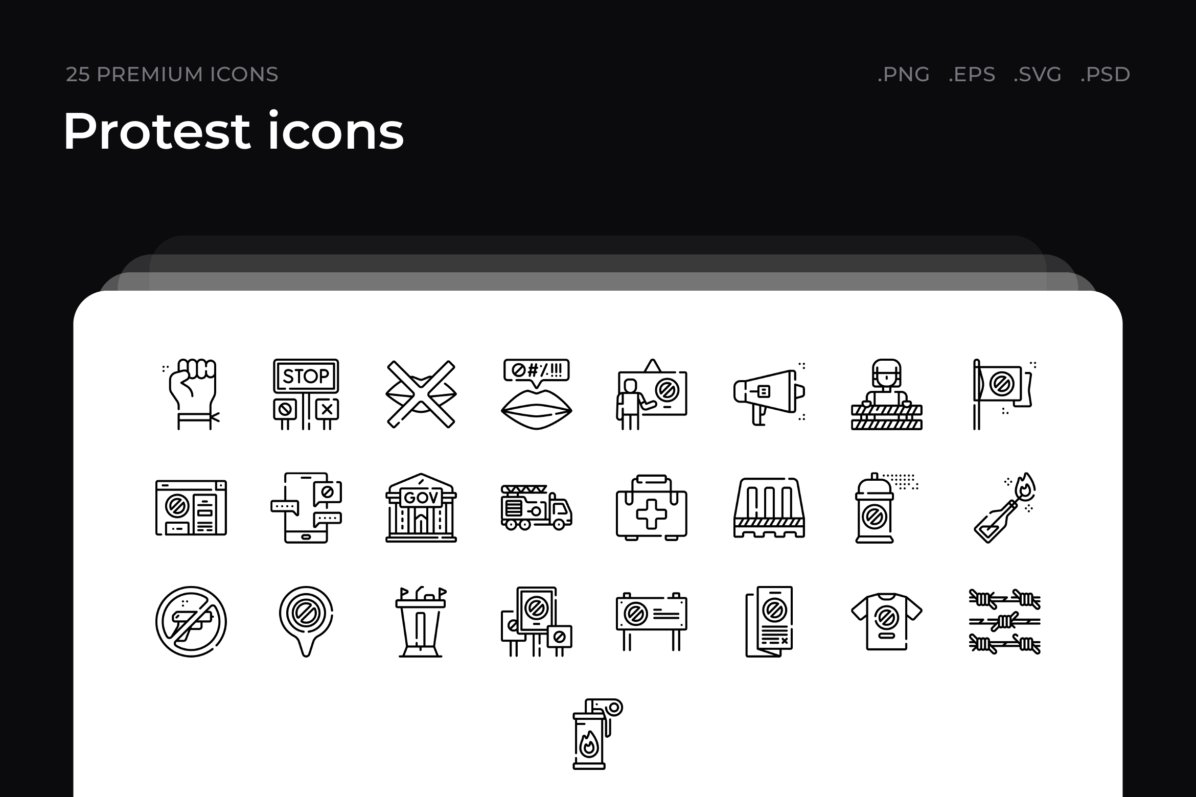 Protest icons, an Outline Icon by Wencory