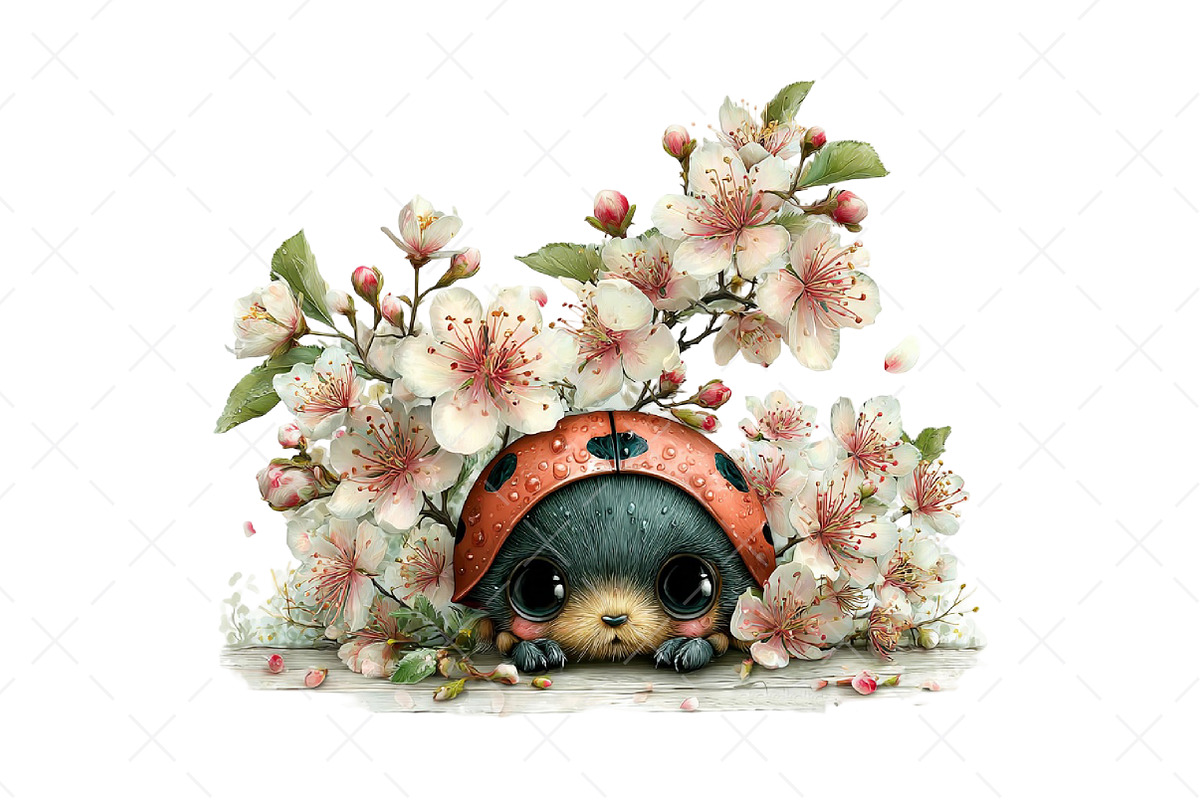 Whimsical Ladybug Spring Set Clipart, an Illustration by Craft Nest (Photo 10 of 12)