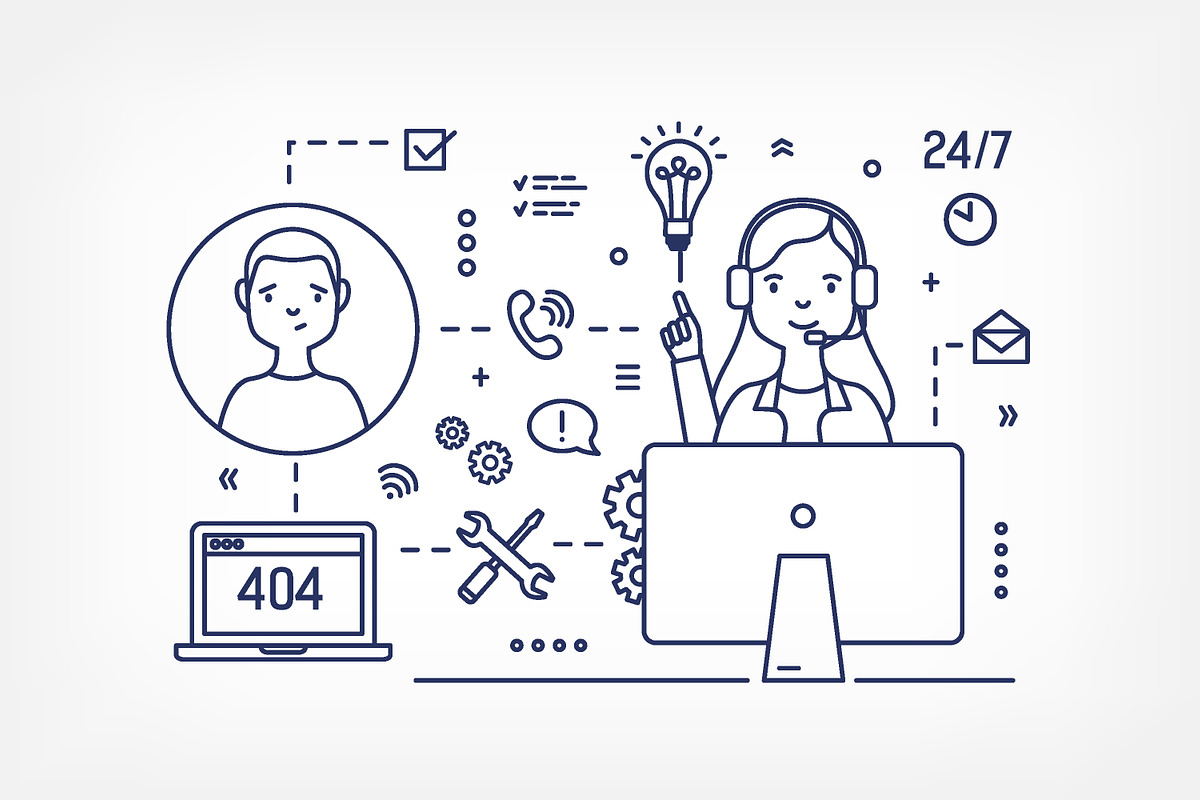 Call center and technical support, a Work Illustration by Good Studio (Photo 8 of 9)