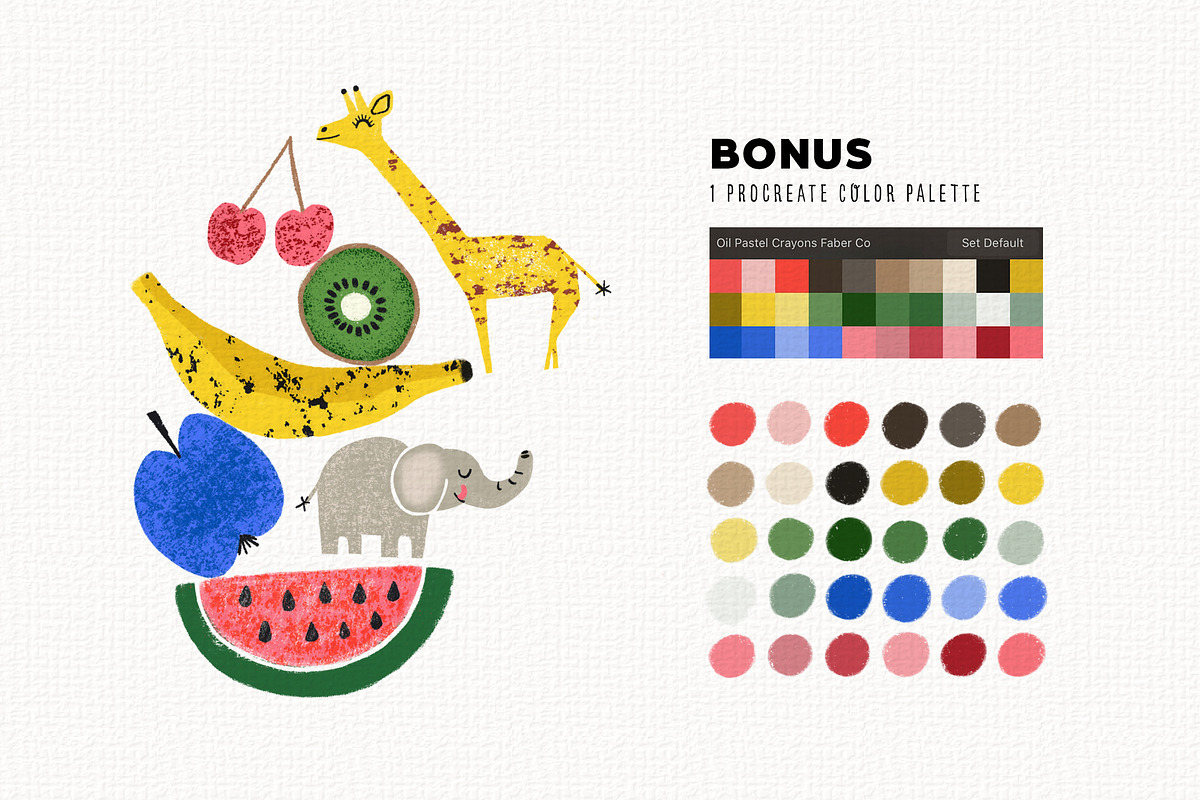 Oil Pastel Crayons Procreate Brushes, a Brush Add-On by Faber Co. (Photo 6 of 8)