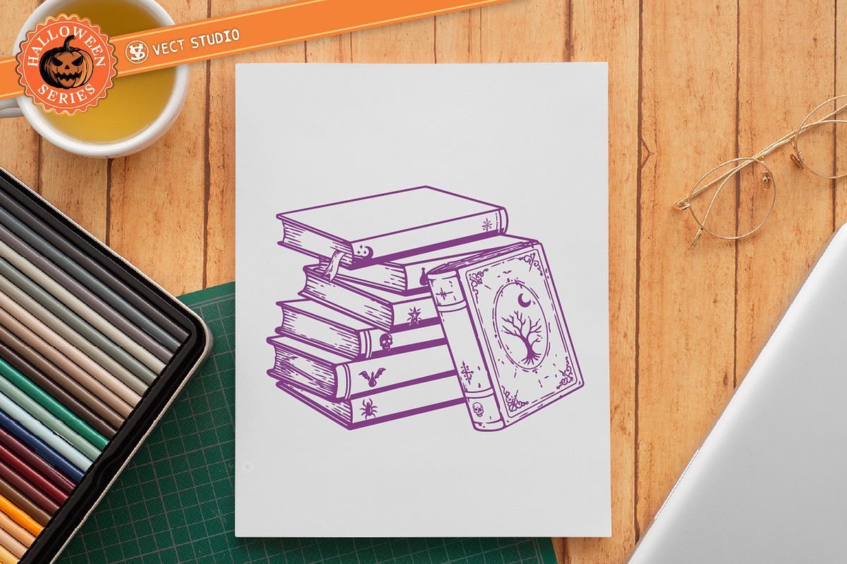 20 MagicBooks Halloween StampBrushes, a Brush Add-On by vectstudio (Photo 6 of 10)