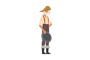 Male Prospector Standing With Pan