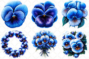 Watercolor Pansy Flowers Clipart, an Illustration by Black Bird Studio (Thumbnail 4 of 5)